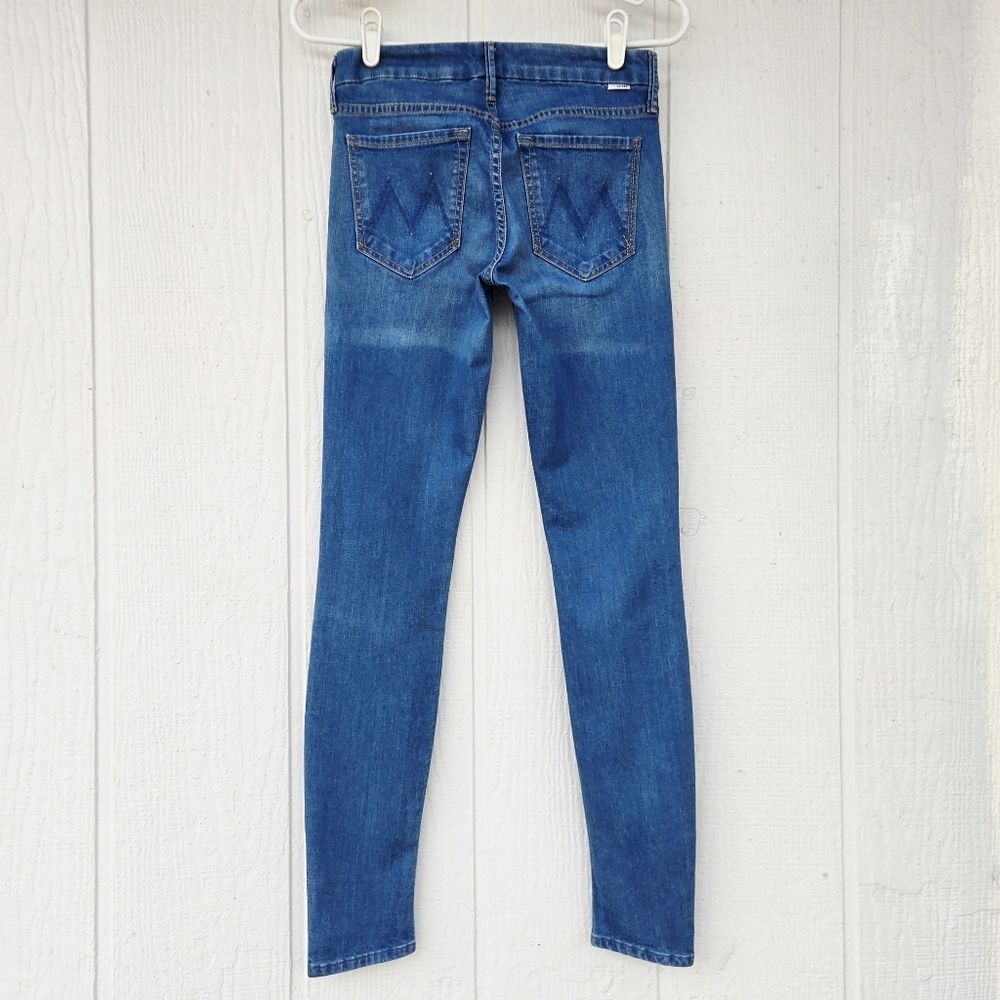 Mother Faded Distressed Sample #1691 Stretchy Skinny Jeans Stone Blue sz 26